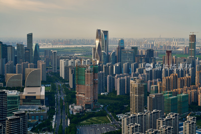 浙江杭州滨江城市风光