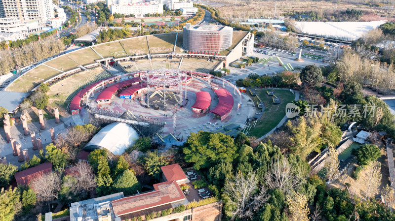 四川西昌地标火把广场多角度航拍