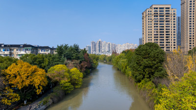 杭州拱墅区朝晖上塘河风光