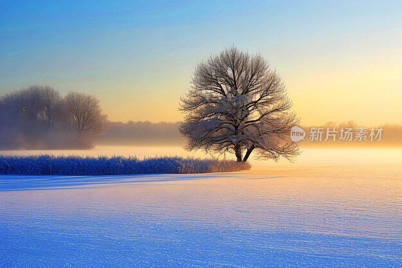 冬天风景大雪背景