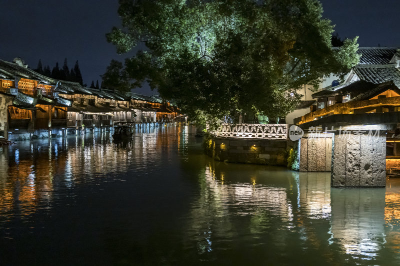 浙江嘉兴乌镇西栅夜景