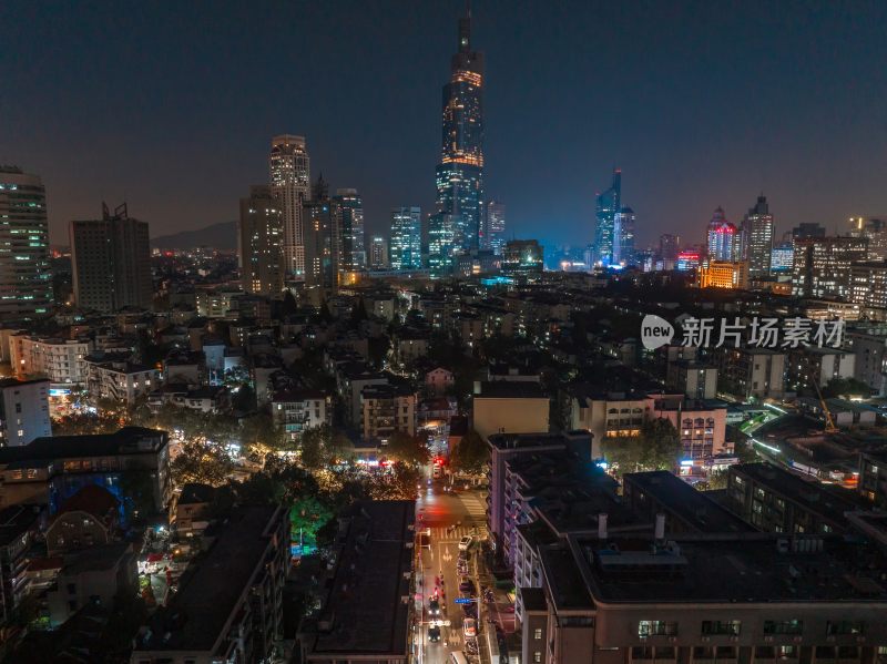 南京城市天际线夜景