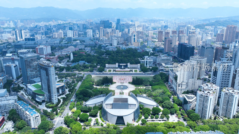 福州五一广场照片航拍福建大剧院于山堂风景