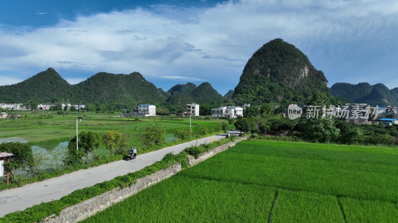 航拍广西柳州生态农业秀丽风光美景