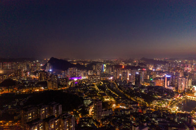 贵阳城市夜景灯光航拍摄影图