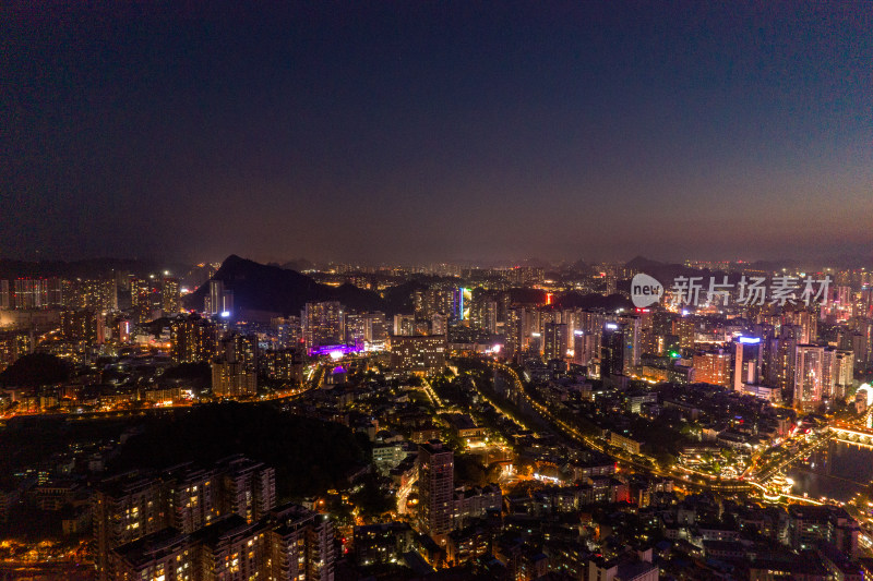 贵阳城市夜景灯光航拍摄影图