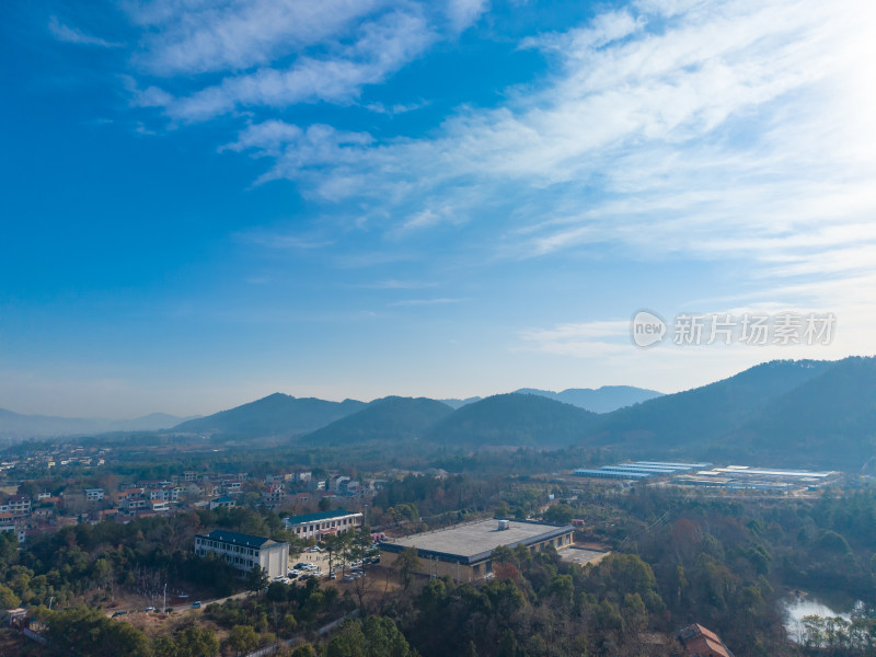 乡村田园风光航拍全景