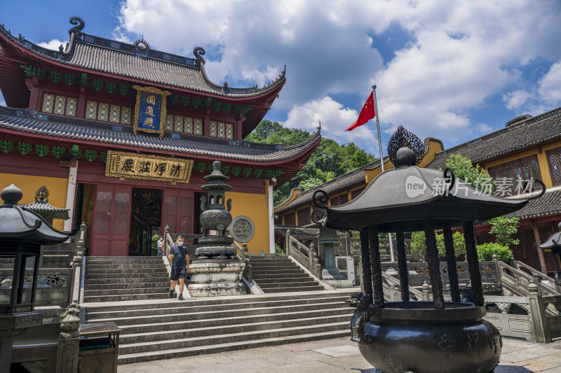 杭州西湖中天竺法净禅寺古建筑风景