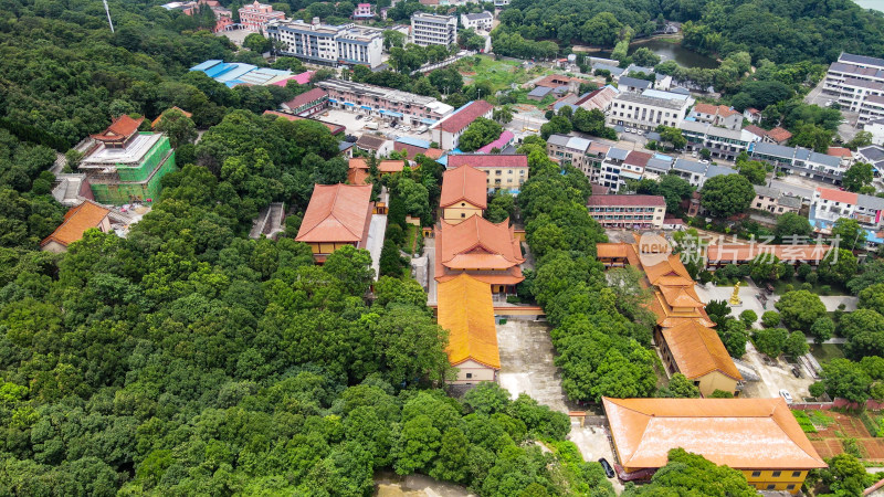 湖南岳阳圣安寺4A景区航拍