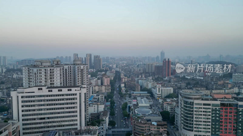 航拍江门大景江门城市建设