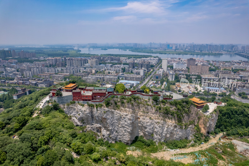 湖北襄阳城市风光旅游景区地标建筑航拍图