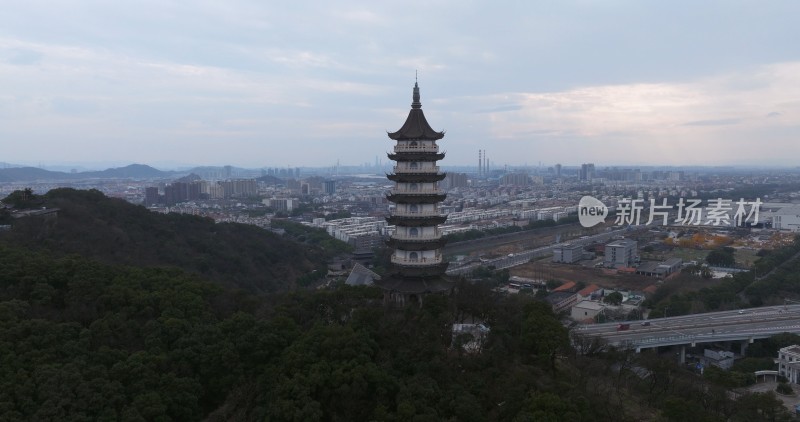 航拍镇海招宝山景区