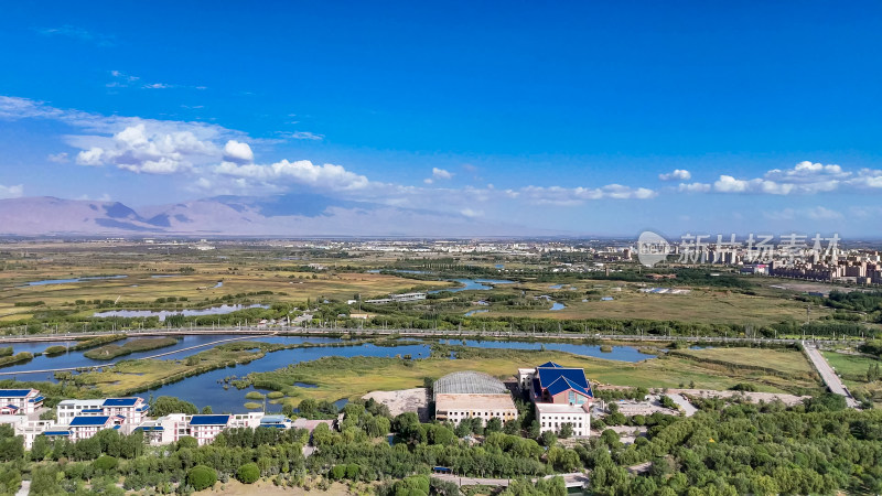 甘肃张掖芦水湾旅游度假区玉水苑 航拍图