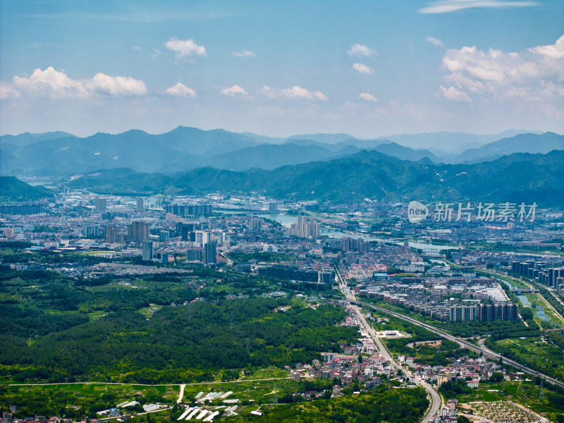 航拍天台县城市风貌