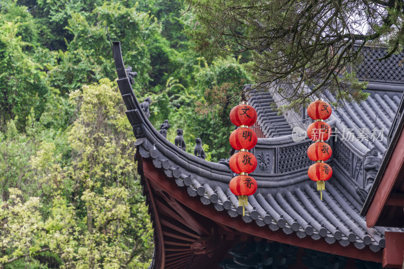 杭州西湖三天竺法镜寺古建筑风景