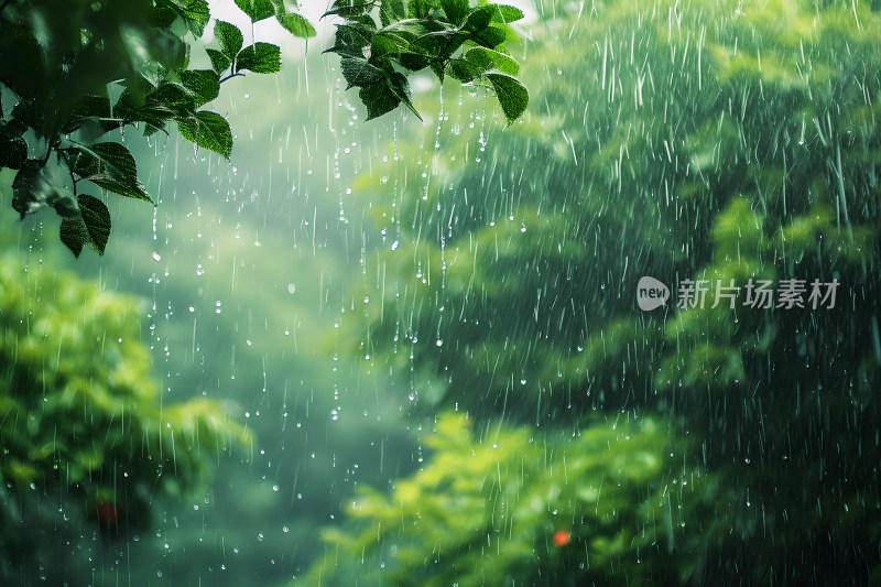 自然风景植物背景雨水