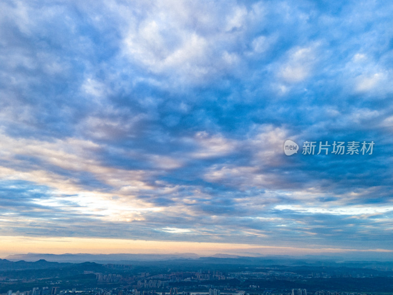 四川眉山城市风光航拍图