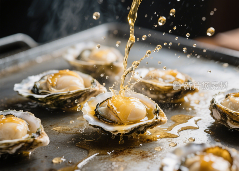 生蚝烤生蚝清蒸生蚝海鲜餐饮美食