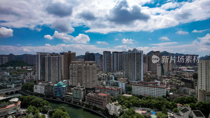 贵阳南明区城市建设高楼建筑航拍图