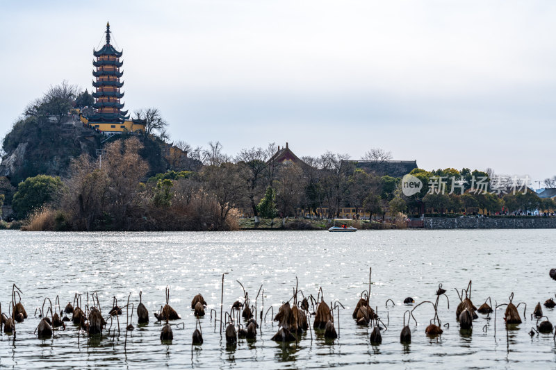 江苏镇江金山寺公园金山寺塔景点景观