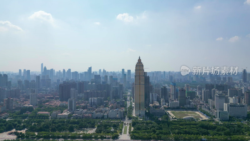 航拍湖北武汉汉口城市大景城市建设