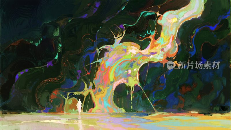 奇幻背景下的人物艺术画面