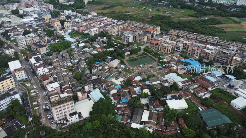 航拍广东省东莞市清溪镇城市风光自然风光