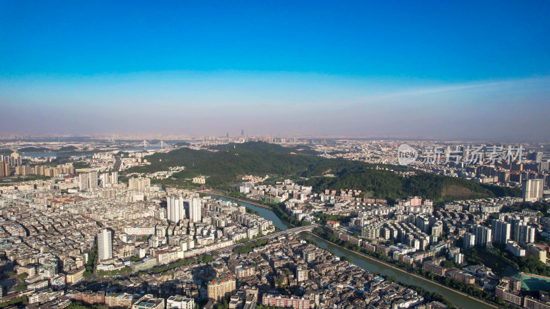 广东江门城市风光航拍建筑