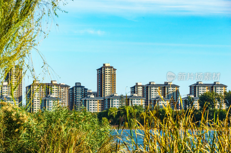 北京通州区大运河边的副中心的新城市景观