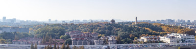 南京雨花台城市山林景观全景