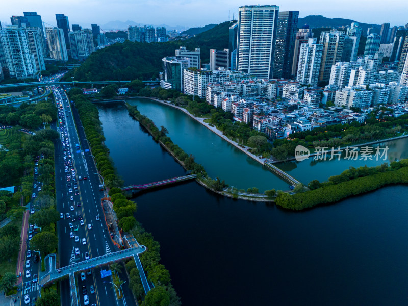 厦门城市交通航拍图