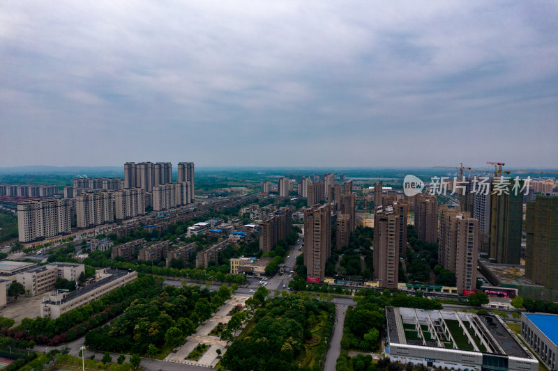湖北荆州城市建设航拍图