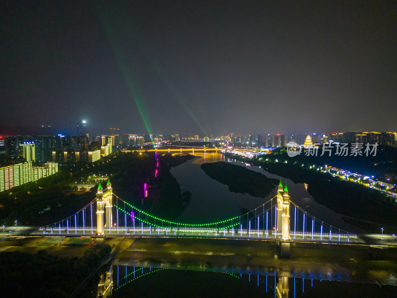 陕西宝鸡城市风光航拍图