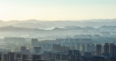 宁波市区航拍城市风光广告背景图城市宣传片