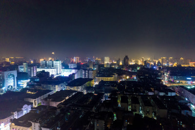 江西南昌万寿宫历史文化街区夜景航拍