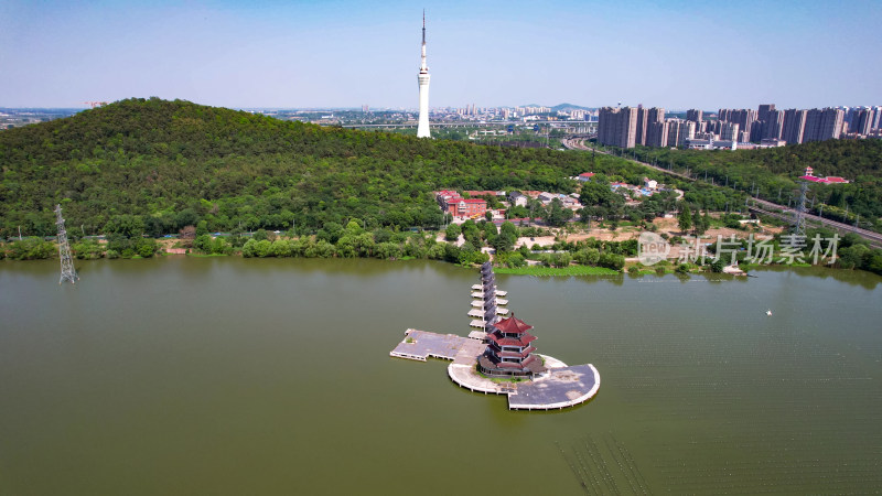 安徽蚌埠城市公园航拍图