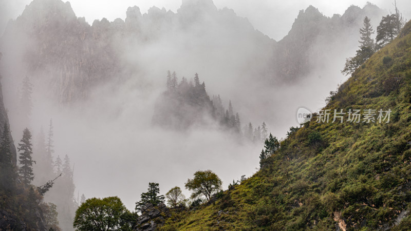 云雾缭绕的山峰