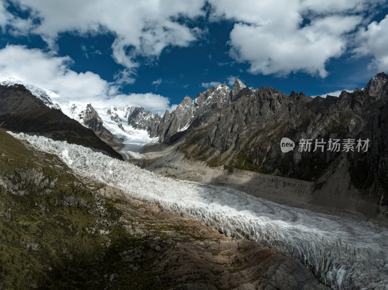 西藏那曲地区布加雪山冰川高空航拍