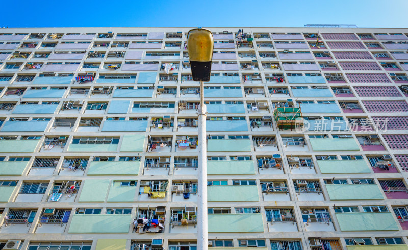 香港九龙黄大仙区彩虹邨公共屋邨彩色建筑