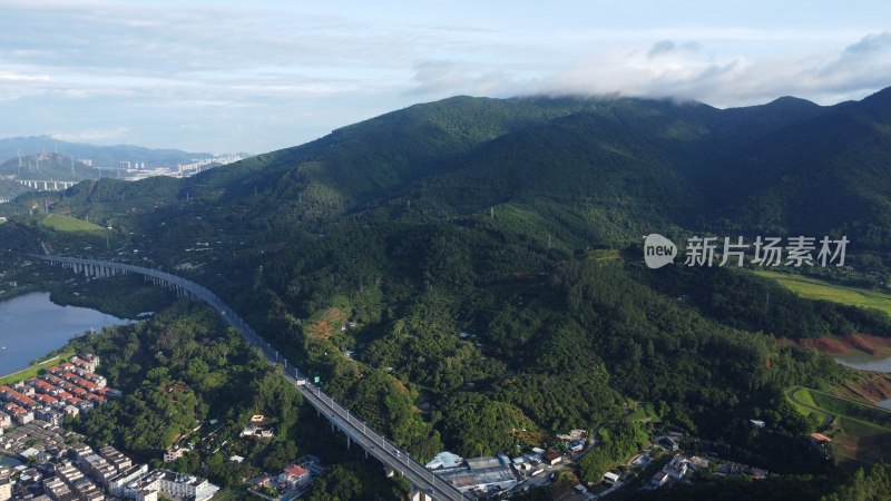 广东东莞：航拍银瓶山森林公园清溪景区