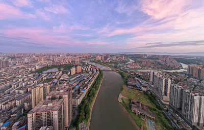 航拍衡阳城市风光