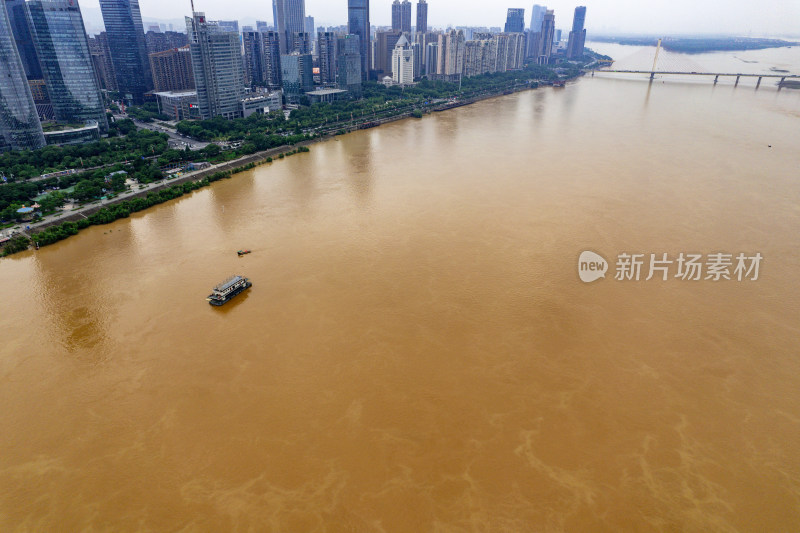 江西南昌赣江洪水江河航拍图