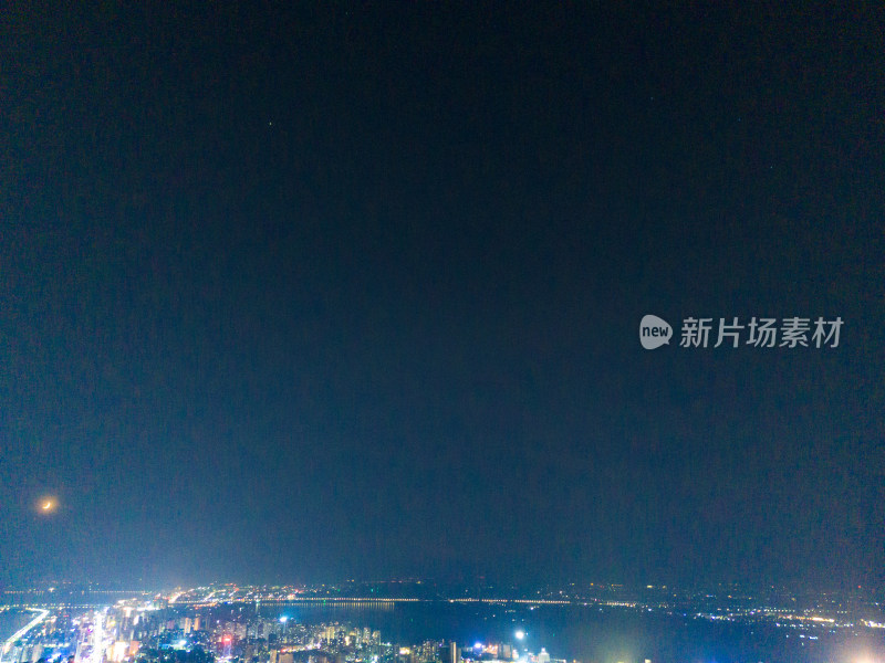 九江城市夜景灯光航拍图