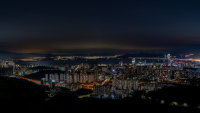 城市夜景鸟瞰全景