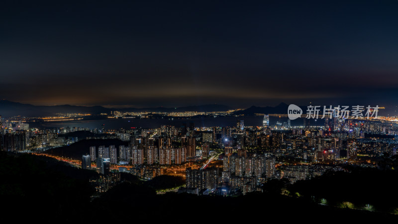 城市夜景鸟瞰全景