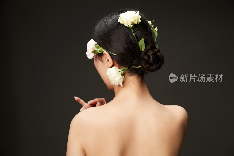 时尚亚洲女性婚纱妆面彩妆