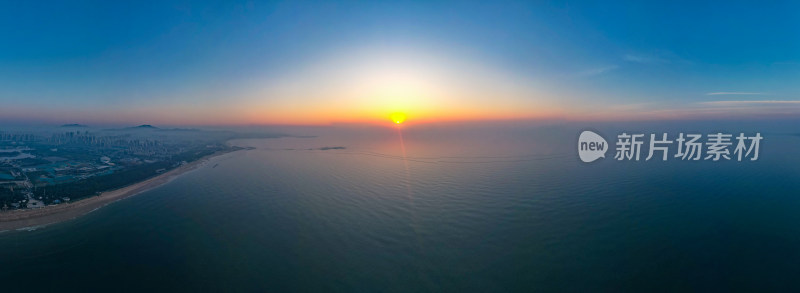 海上日出航拍全景图