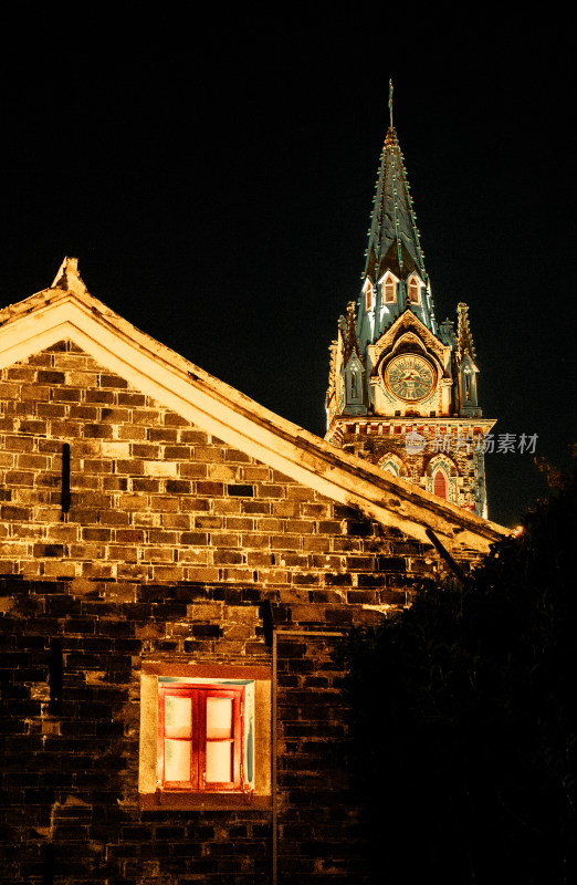 宁波城市街拍夜景江滩