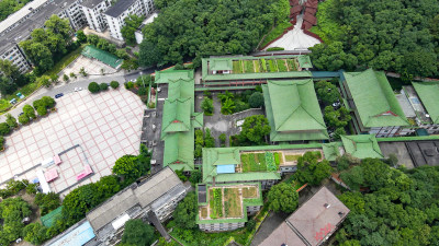 旅游景区湖南益阳栖霞寺航拍