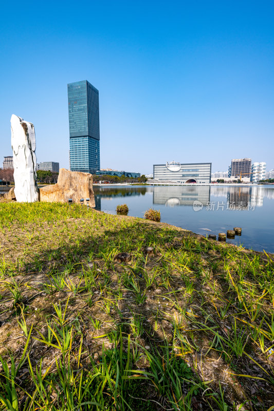 上海嘉定远香湖嘉定图书馆景点景观